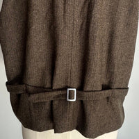 Chaleco clásico de lana de espiga para hombre | M-02-001 Chocolate oscuro