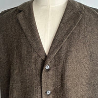 Chaleco clásico de lana de espiga para hombre | M-02-001 Chocolate oscuro