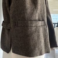 Chaleco clásico de lana de espiga para hombre | M-02-001 Chocolate oscuro