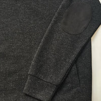 Men's quarter-button mid-collar shirt M-10-001 Black,Dark Choc