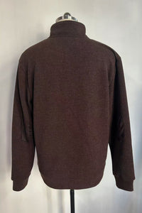 Men's quarter-button mid-collar shirt M-10-001 Black,Dark Choc