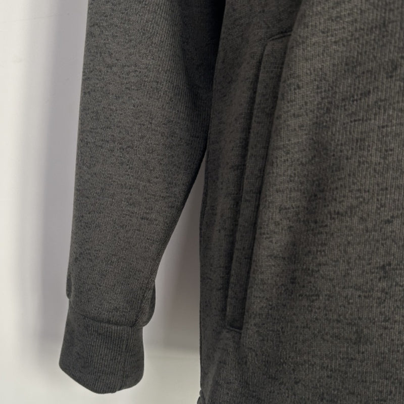 Men’s 1/4 Zip Fleece Pullover – 300GSM Speckle Polyester, Stand Collar,Hip Pockets-M-10-002-Heather Black