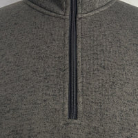 Men’s 1/4 Zip Fleece Pullover – 300GSM Speckle Polyester, Stand Collar,Hip Pockets-M-10-002-Heather Black