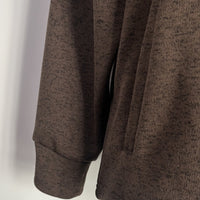 Suéter polar con cremallera de 1/4 para hombre, poliéster moteado de 300 g/m², cuello alto y bolsillos laterales, M-10-002, color chocolate oscuro