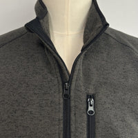 Men’s Full-Zip Fleece Vest |Zippered Pockets| Layering Essential|M-10-003-Heather Black