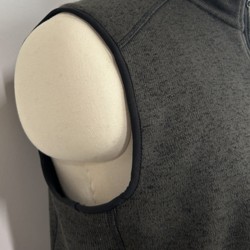 Men’s Full-Zip Fleece Vest |Zippered Pockets| Layering Essential|M-10-003-Heather Black