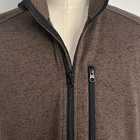 Men’s Full-Zip Fleece Vest |Zippered Pockets| Layering Essential|M-10-003-Dark Choc