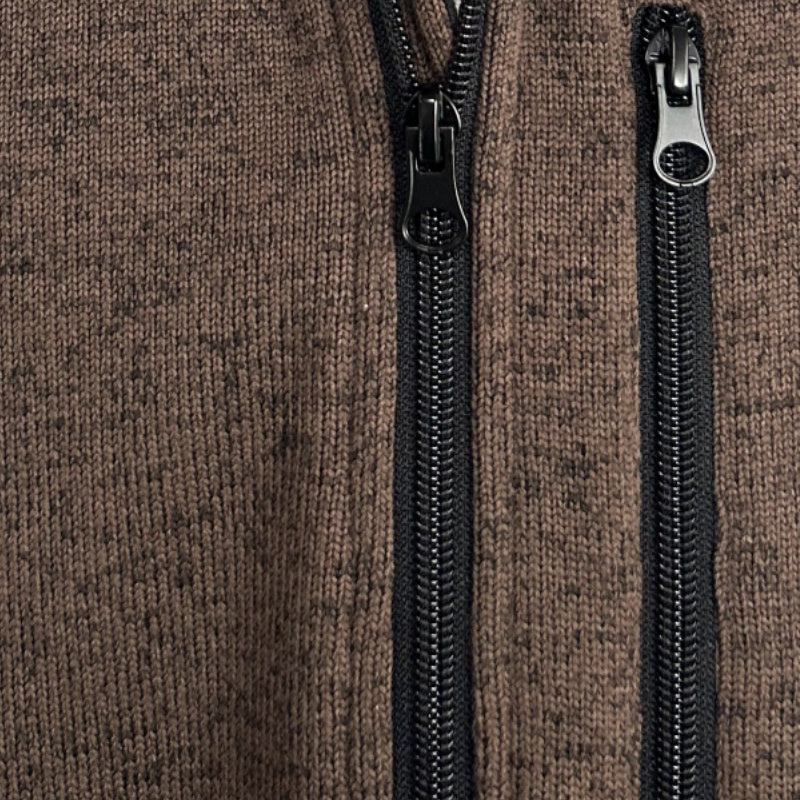 Men’s Full-Zip Fleece Vest |Zippered Pockets| Layering Essential|M-10-003-Dark Choc