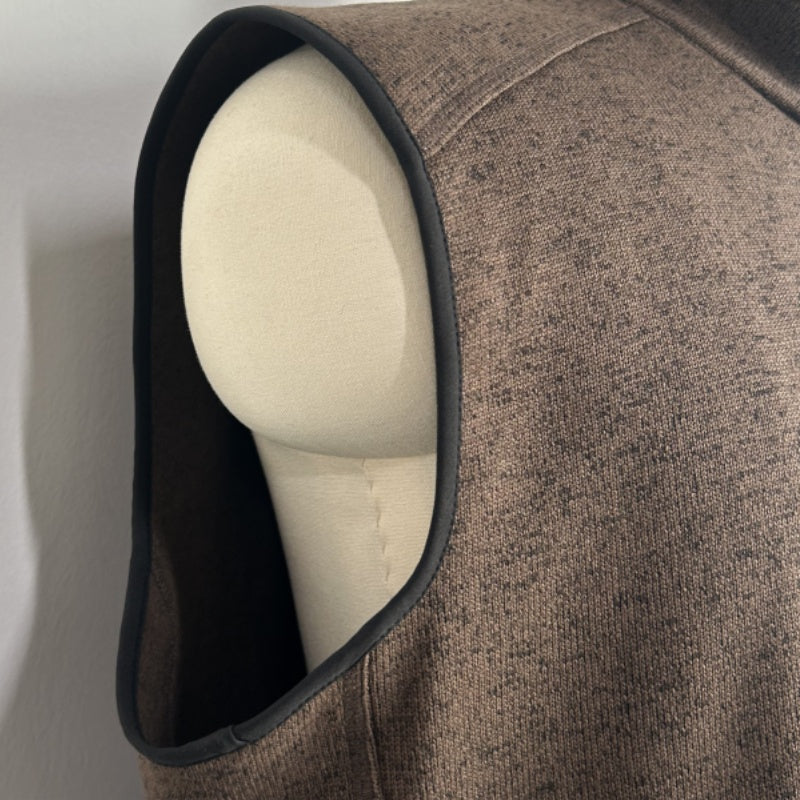 Men’s Full-Zip Fleece Vest |Zippered Pockets| Layering Essential|M-10-003-Dark Choc