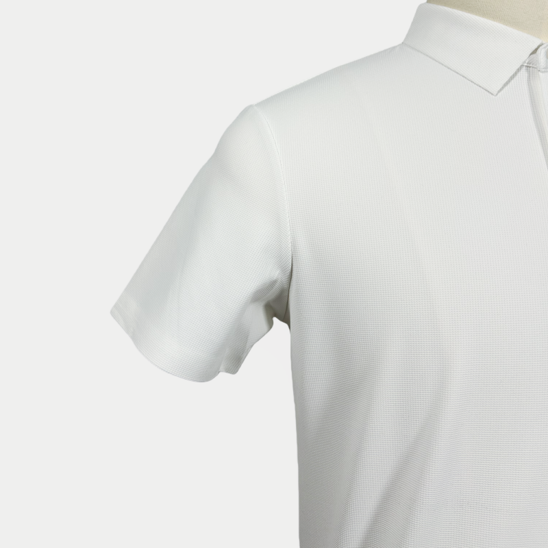 Performance Waffle Textured Heat-seamed Poloshirt Ideal for Golf Shirt or Activewear U-01-005 White,Denim