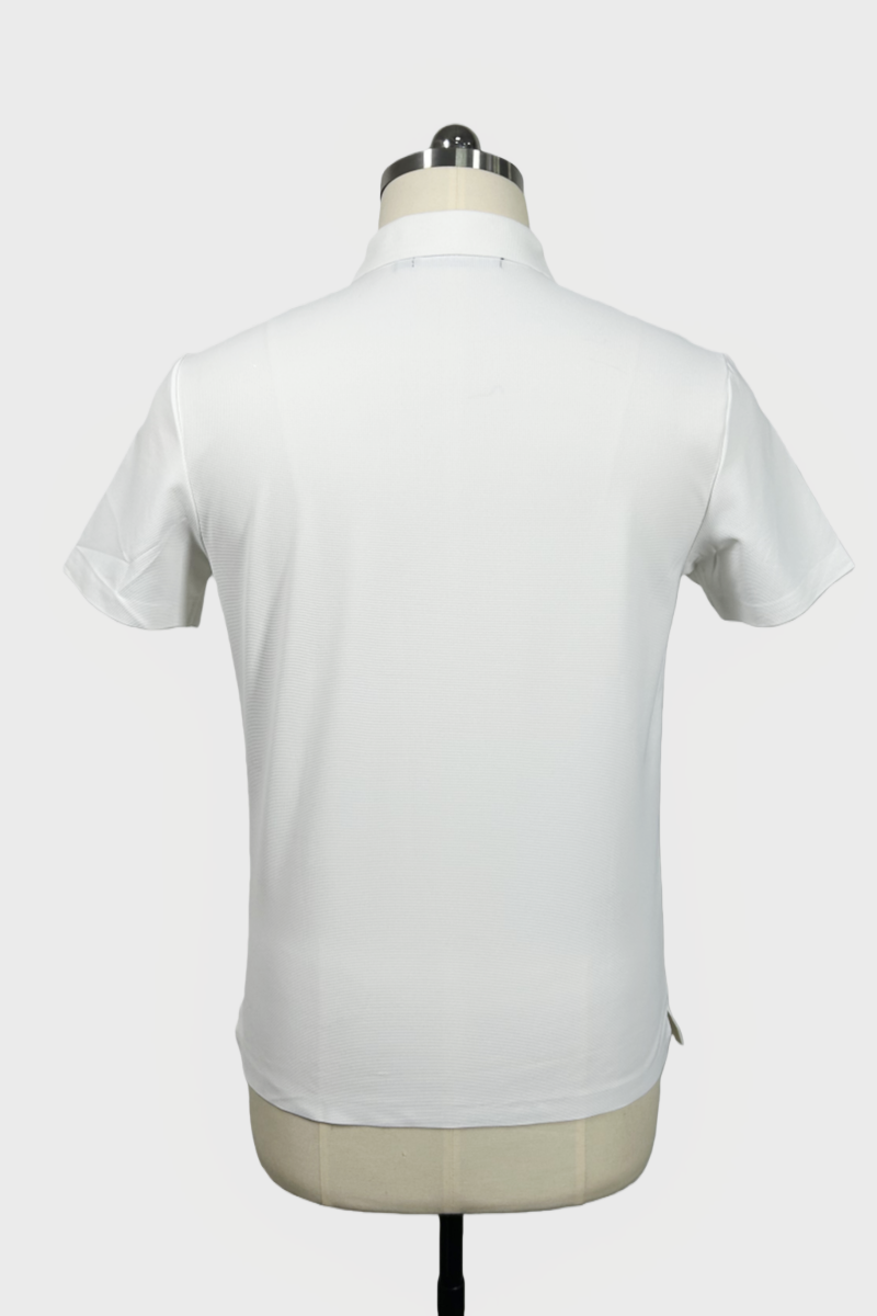 Performance Waffle Textured Heat-seamed Poloshirt Ideal for Golf Shirt or Activewear U-01-005 White,Denim