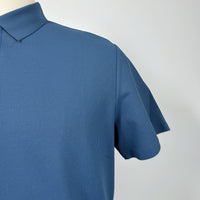 Performance Waffle Textured Heat-seamed Poloshirt Ideal for Golf Shirt or Activewear U-01-005 White,Denim