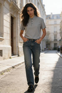 Polo unisex de piqué de alto rendimiento con costuras térmicas. Ideal para golf o ropa deportiva. M-01-007 Azul marino