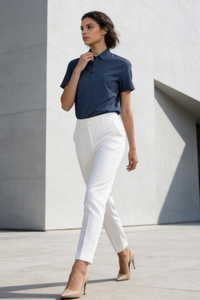 Polo unisex de piqué de alto rendimiento con costuras térmicas. Ideal para golf o ropa deportiva. M-01-007 Azul marino