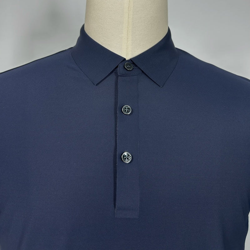 Polo unisex de piqué de alto rendimiento con costuras térmicas. Ideal para golf o ropa deportiva. M-01-007 Azul marino