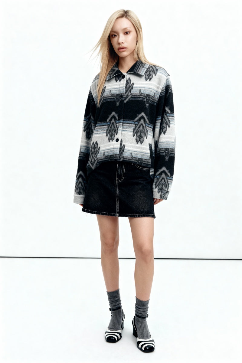 Unisex Big Fleece Shirts|Simple and Premium|Hip Pockets|Button-Up|W-06-001 BlackBlue