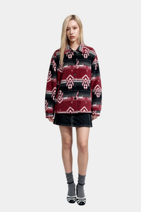 Unisex Big Fleece Shirts|Simple and Premium|Hip Pockets|Button-Up|W-06-001 BlackRed