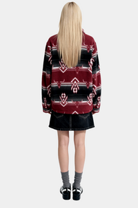 Unisex Big Fleece Shirts|Simple and Premium|Hip Pockets|Button-Up|W-06-001 BlackRed