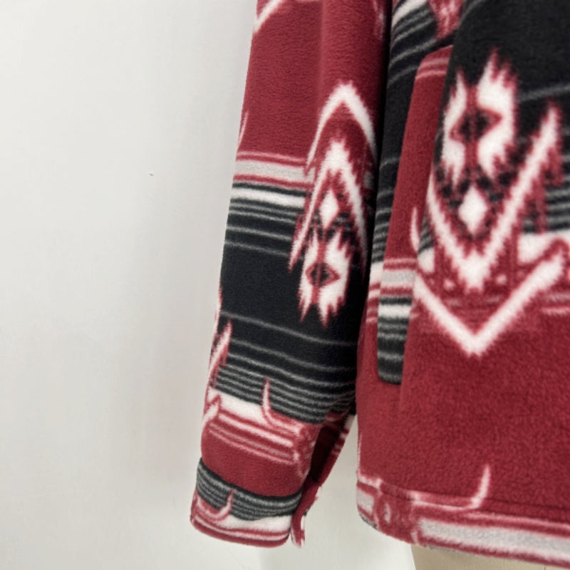 Unisex Big Fleece Shirts|Simple and Premium|Hip Pockets|Button-Up|W-06-001 BlackRed