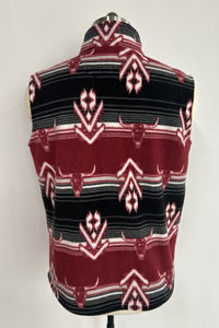 Lushest Fleece Vest|Full Front Zip|Welt Hip Pockets|W-06-002-BlackRed