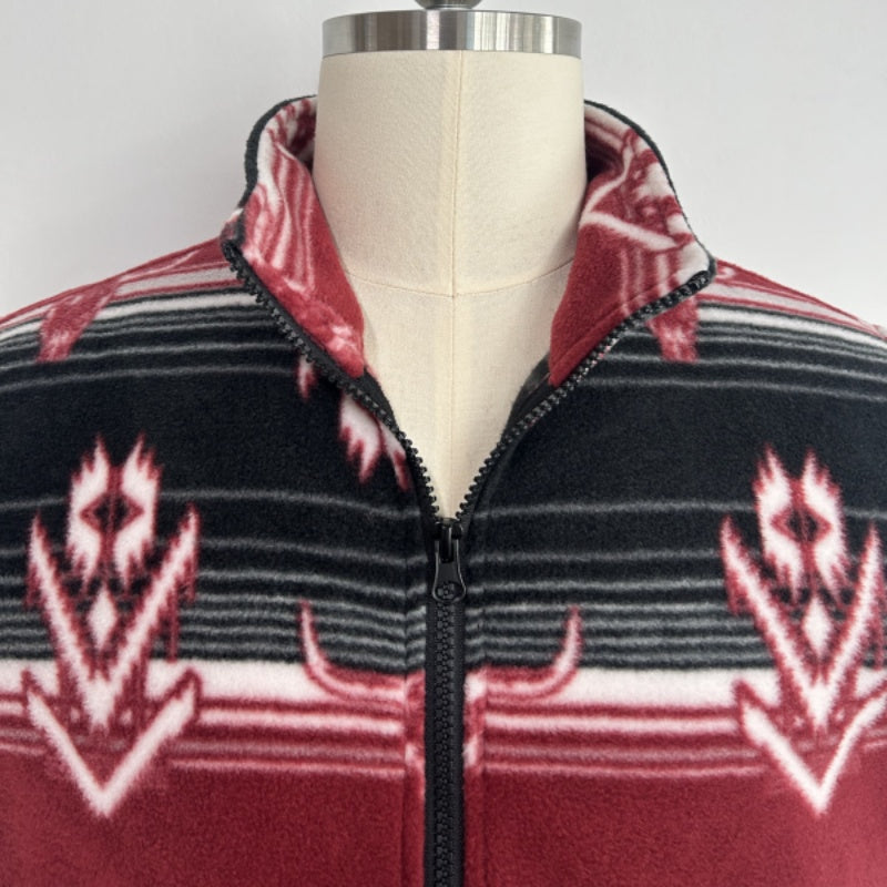 Lushest Fleece Vest|Full Front Zip|Welt Hip Pockets|W-06-002-BlackRed