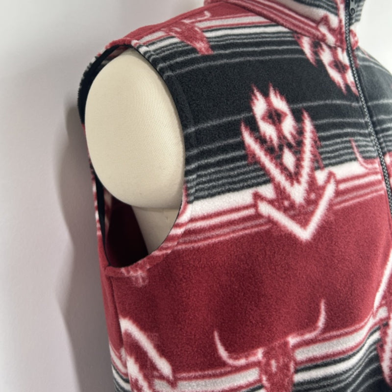 Lushest Fleece Vest|Full Front Zip|Welt Hip Pockets|W-06-002-BlackRed