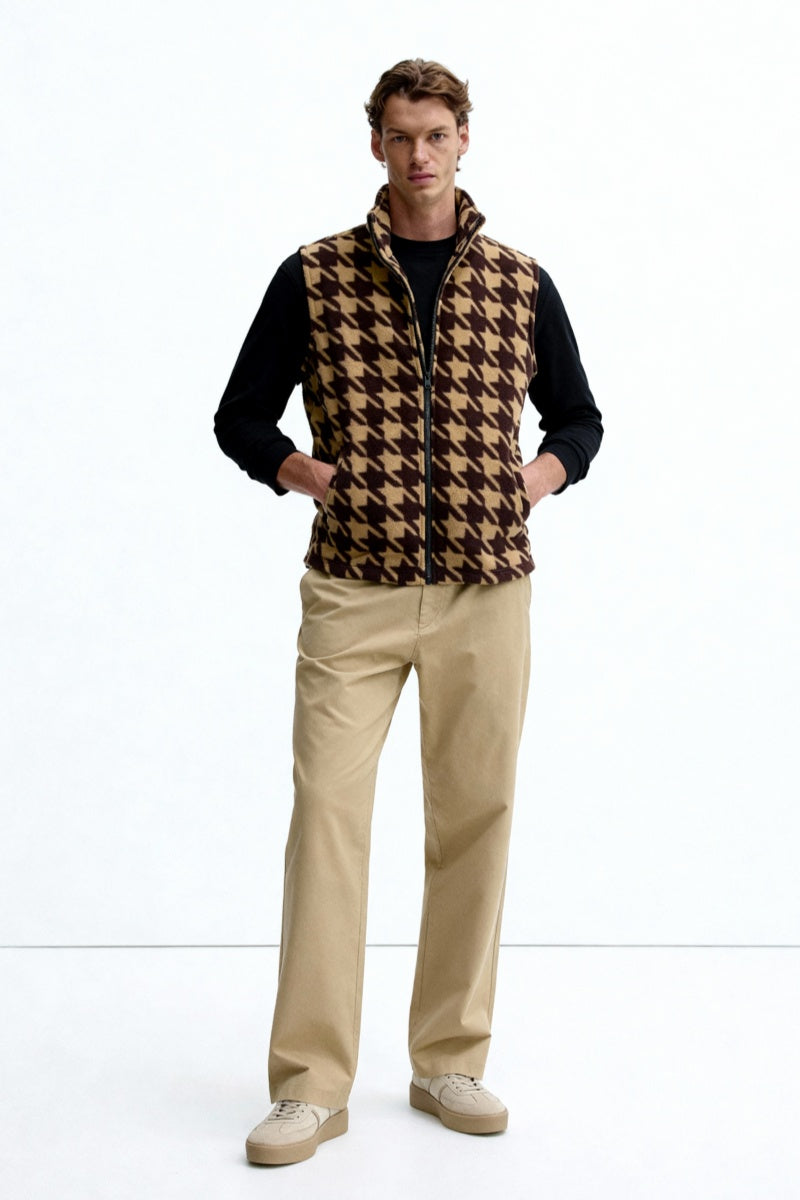 Lushest Fleece Vest|Full Front Zip|Welt Hip Pockets|W-06-002-Dark Choc