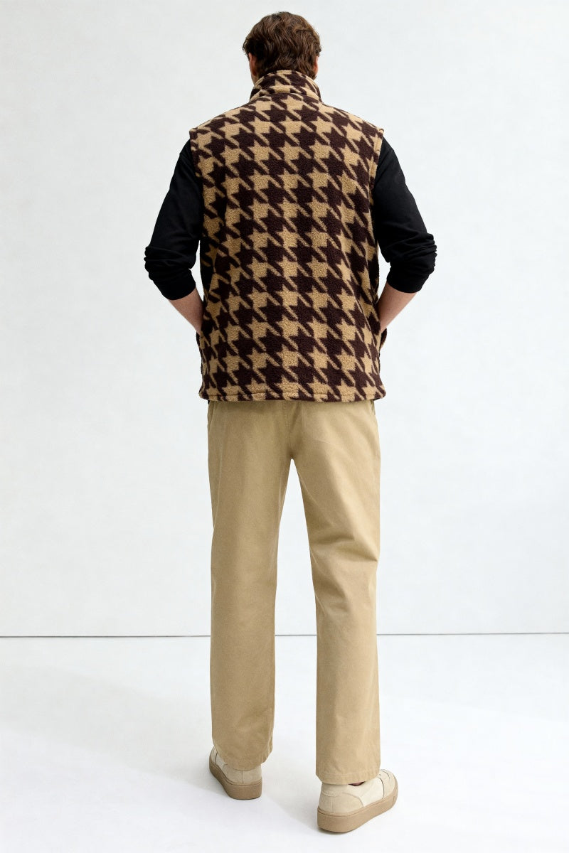 Lushest Fleece Vest|Full Front Zip|Welt Hip Pockets|W-06-002-Dark Choc