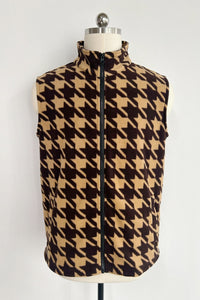 Chaleco polar Lushest | Cremallera frontal completa | Bolsillos de ribete en la cadera | W-06-002-Chocolate oscuro