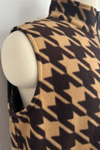 Chaleco polar Lushest | Cremallera frontal completa | Bolsillos de ribete en la cadera | W-06-002-Chocolate oscuro