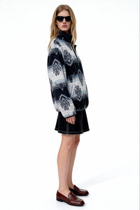 All-day Cozy Quarter-Zip Fleece Cadet Pullove|Relaxed Fit|W-06-003 BlackBlue