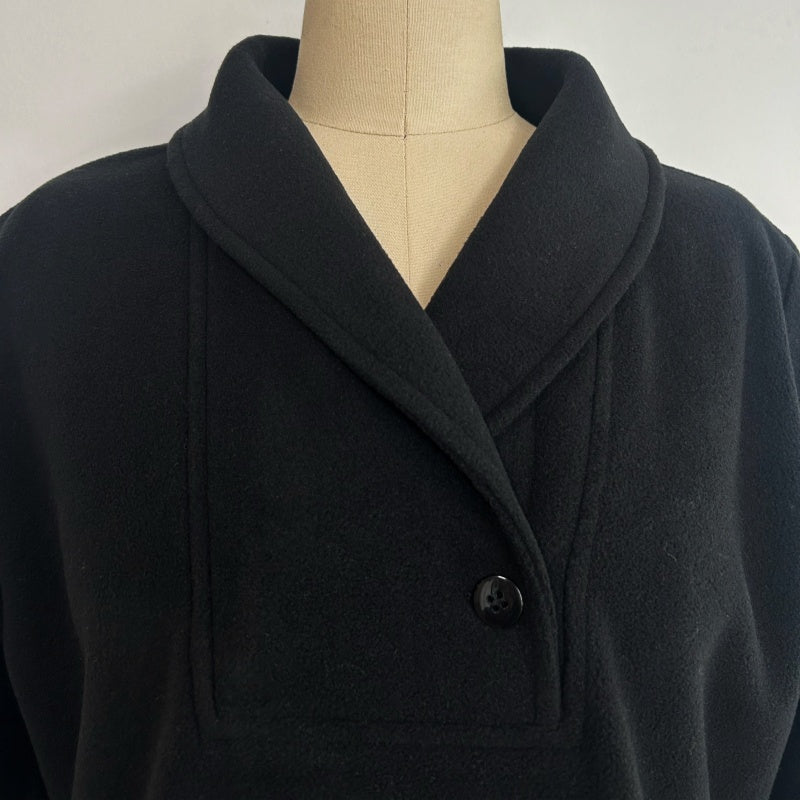 Women's Toasty High-Quality Fleece Pullover With Shawl Collar-W-06-004 Jet Black