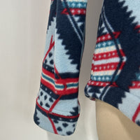 Women's Tasty High-Quality Fleece Pullover With Shawl Collar W-06-005-454 Sky Blue  Aztec