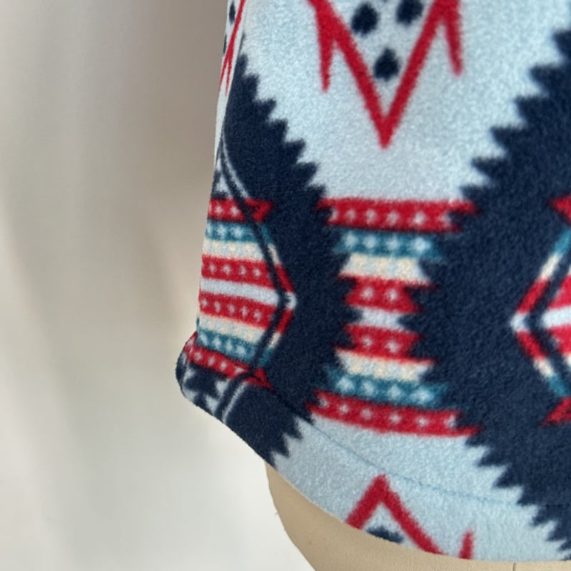 Women's Tasty High-Quality Fleece Pullover With Shawl Collar W-06-005-454 Sky Blue  Aztec