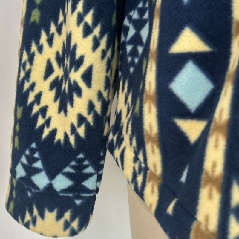 Women's Tasty High-Quality Fleece Pullover With Shawl Collar W-06-004-480 Navy Aztec