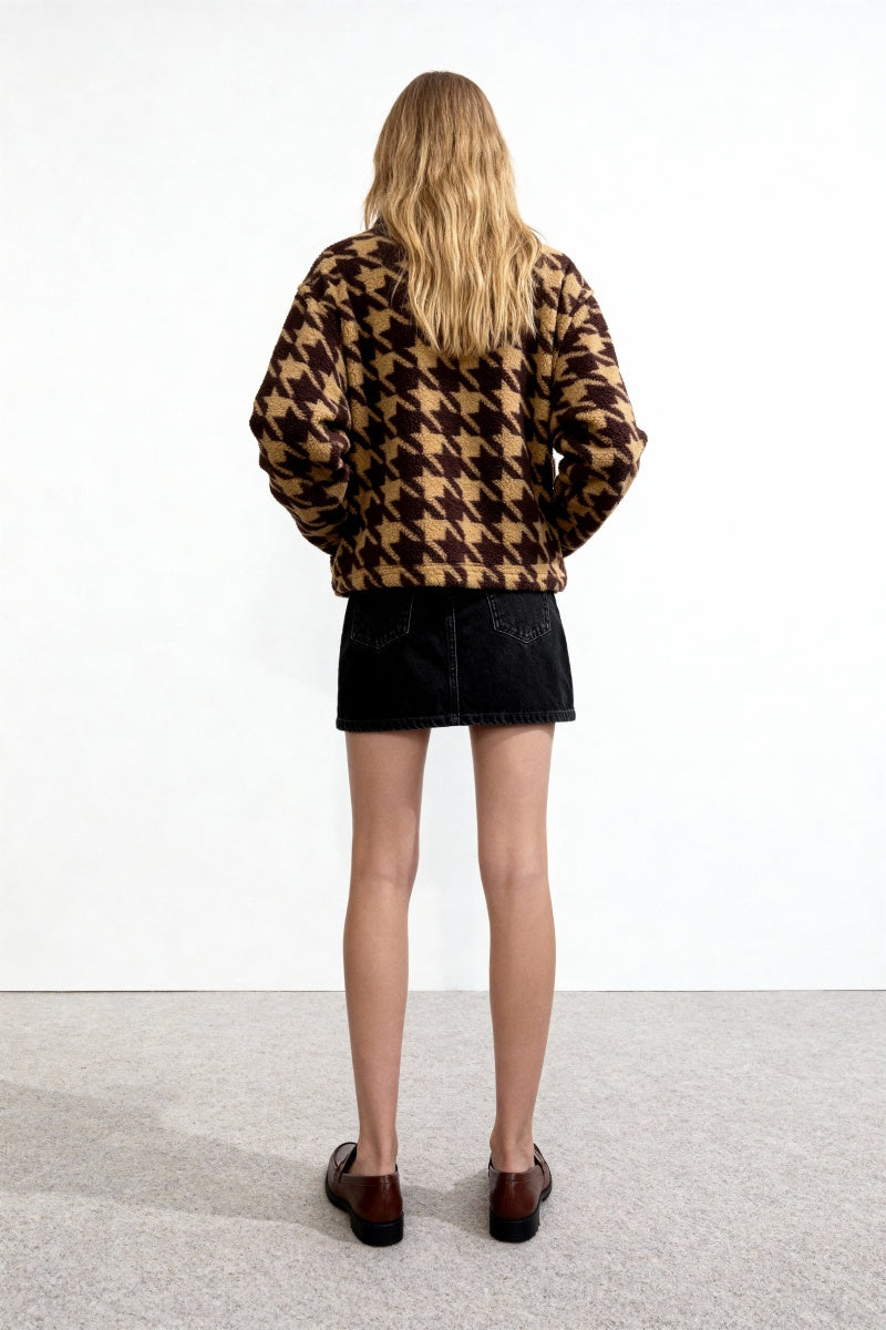 All-Day Cozy Quarter Snap Down Fleece Cadet|Hip Pocket|W-06-006 Dark Choc