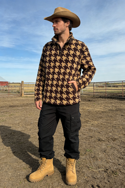 Chaqueta de polar con cierre a presión para todo el día, cómoda, con bolsillo en la cadera, M-06-006 Chocolate oscuro