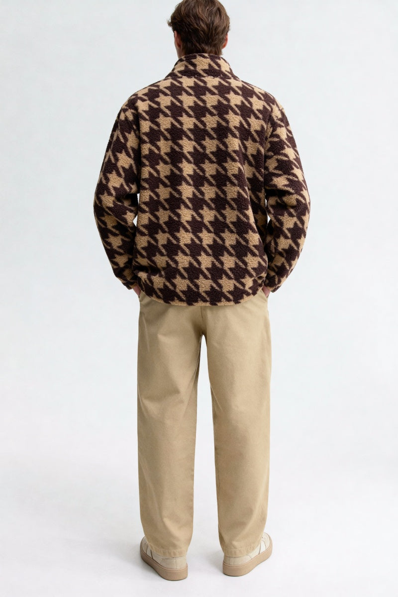 All-Day Cozy Quarter Snap Down Fleece Cadet|Hip Pocket|M-06-006 Dark Choc