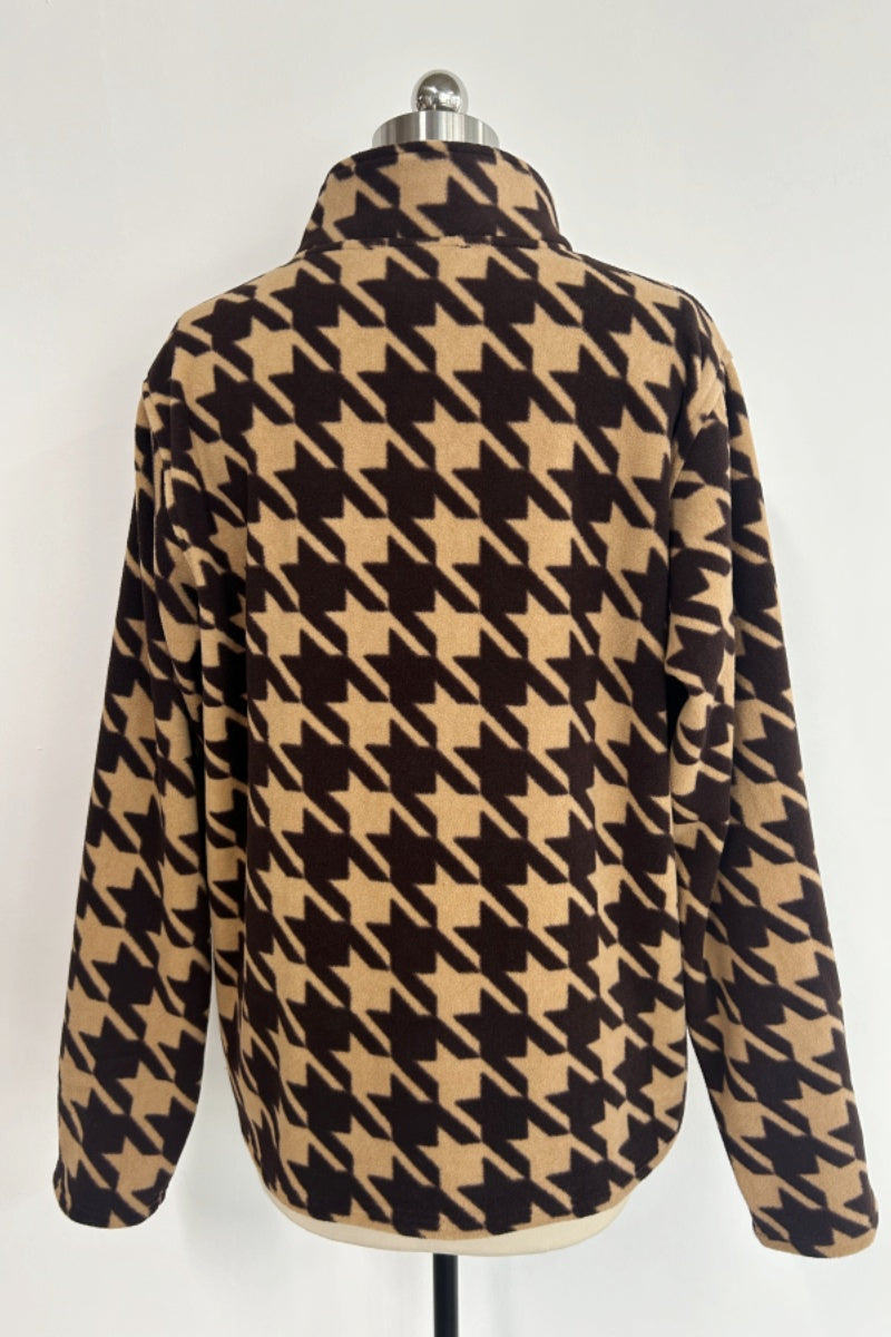 All-Day Cozy Quarter Snap Down Fleece Cadet|Hip Pocket|W-06-006 Dark Choc