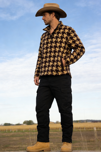 All-Day Cozy Quarter Snap Down Fleece Cadet|Hip Pocket|U-06-006 Dark Choc