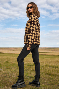 All-Day Cozy Quarter Snap Down Fleece Cadet|Hip Pocket|U-06-006 Dark Choc