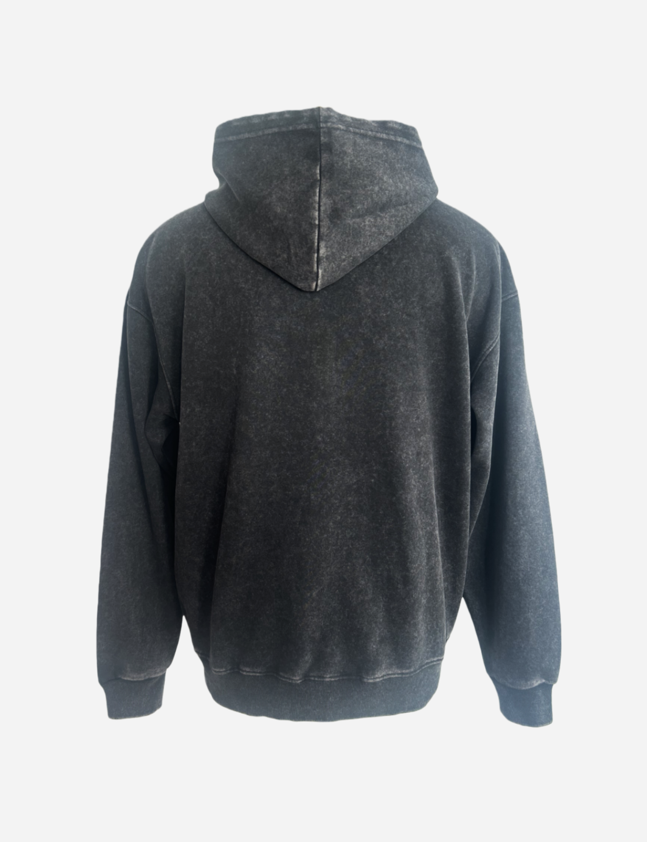 Unisex Vintage Look Garment Washed Full Zip Sweatshirt｜Hip Welted Pockets M-07-022-011 Washed Black