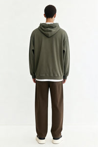 Unisex Vintage Look Garment Washed Full Zip Sweatshirt｜Hip Welted Pockets M-07-022-300Army