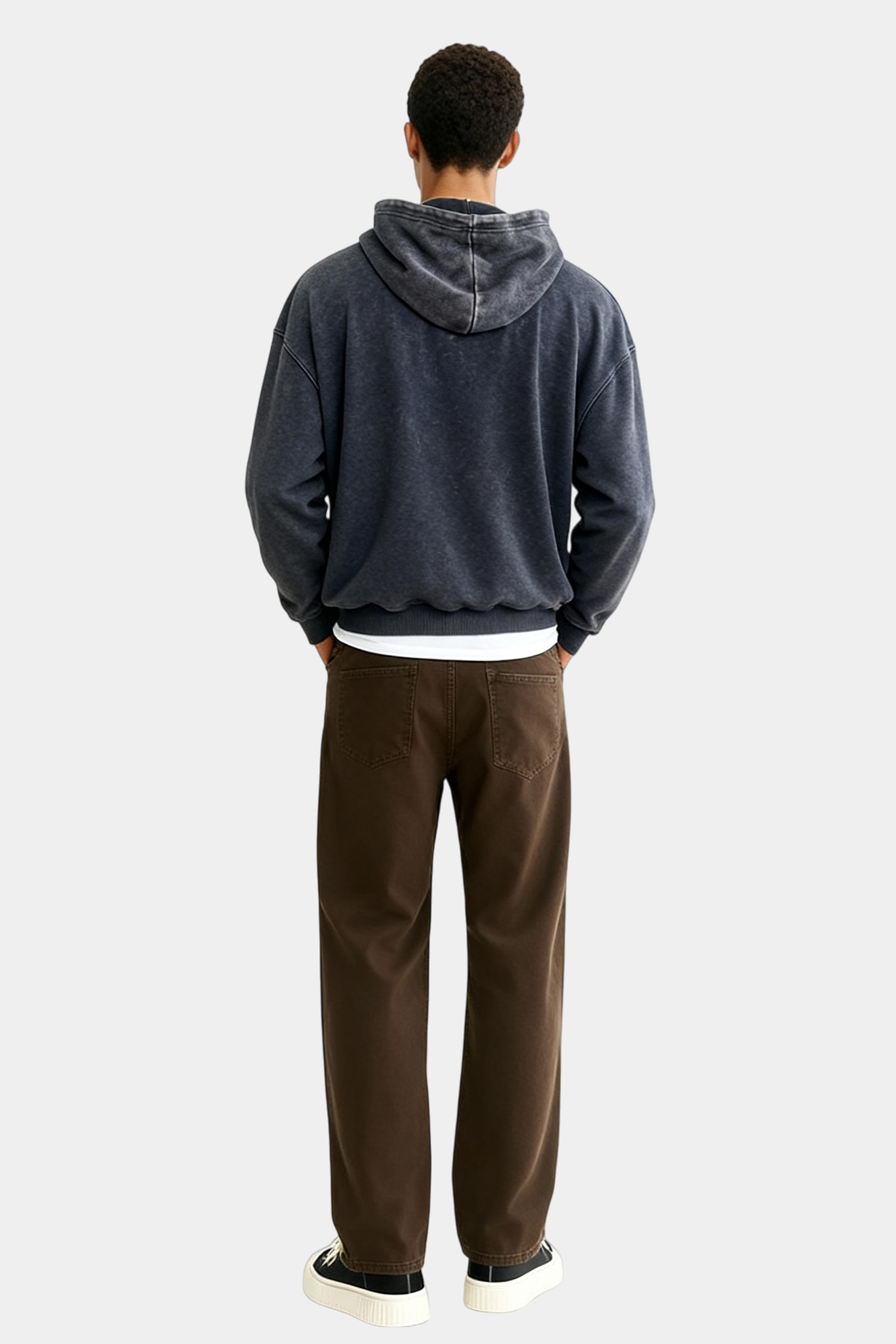 Unisex Vintage Look Garment Washed Full Zip Sweatshirt｜Hip Welted Pockets M-07-022-480 Navy