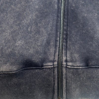 Unisex Vintage Look Garment Washed Full Zip Sweatshirt｜Hip Welted Pockets M-07-022-480 Navy