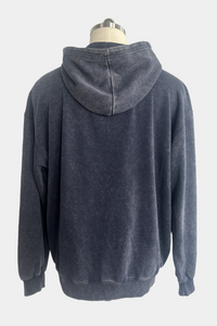 Unisex Vintage Look Garment Washed Full Zip Sweatshirt｜Hip Welted Pockets M-07-022-480 Navy