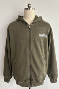 Unisex Vintage Look Garment Washed Full Zip Sweatshirt｜Hip Welted Pockets U-07-022