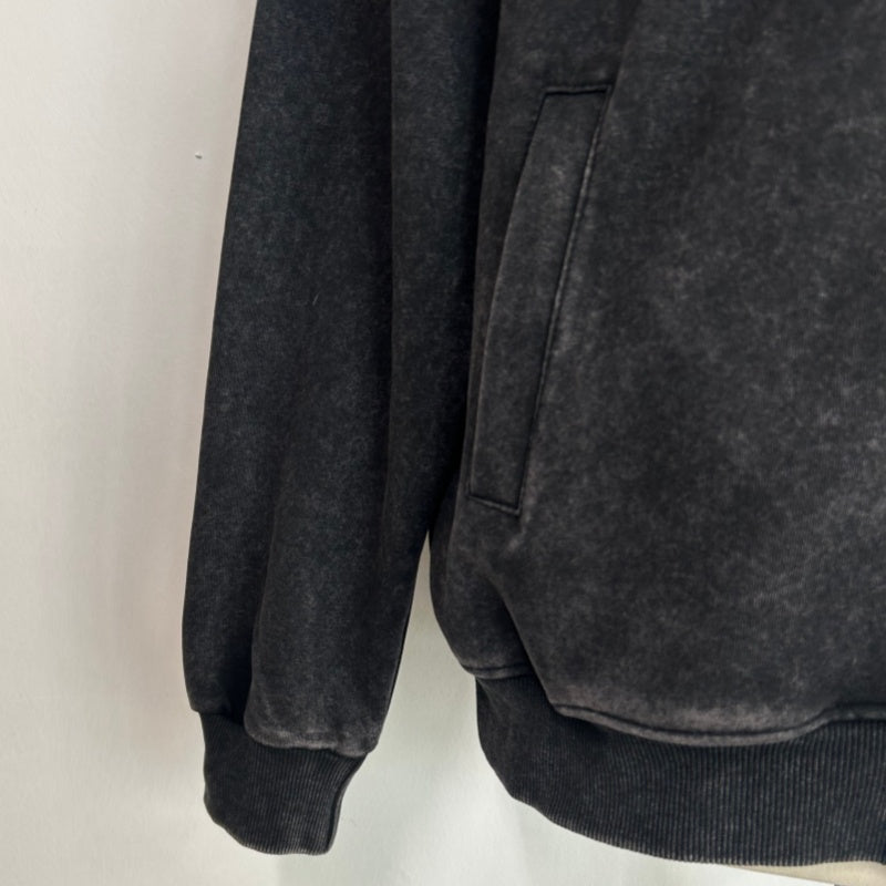 Unisex Vintage Look Garment Washed Full Zip Sweatshirt｜Hip Welted Pockets U-07-022