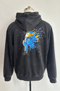 Unisex Vintage Look Garment Washed Full Zip Sweatshirt｜Hip Welted Pockets U-07-022