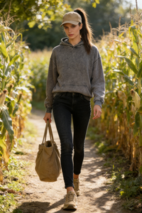 Unisex Vintage Garment-washed Hoodie|Relaxed Fit|Kangaroo Pouch Pocket U-07-023 Washed Black,Graphite, Chocolate